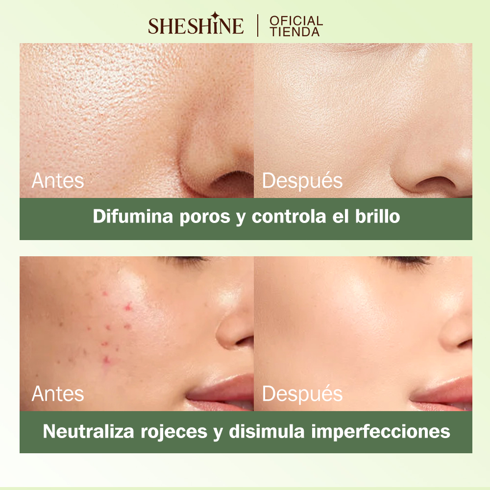 SHESHINE Polva Compacta Pudaier Silk Sun | Alta Cobertura, Control de Grasa 12H, Impermeable, 8 Tonos