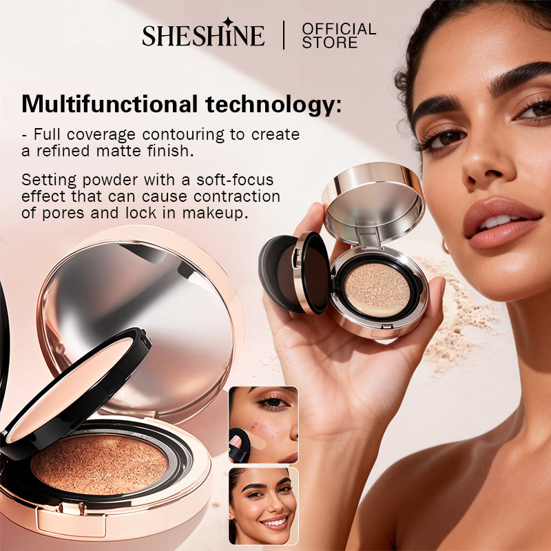 SHESHINE Cushion BB + Compact Powder 2‑in‑1