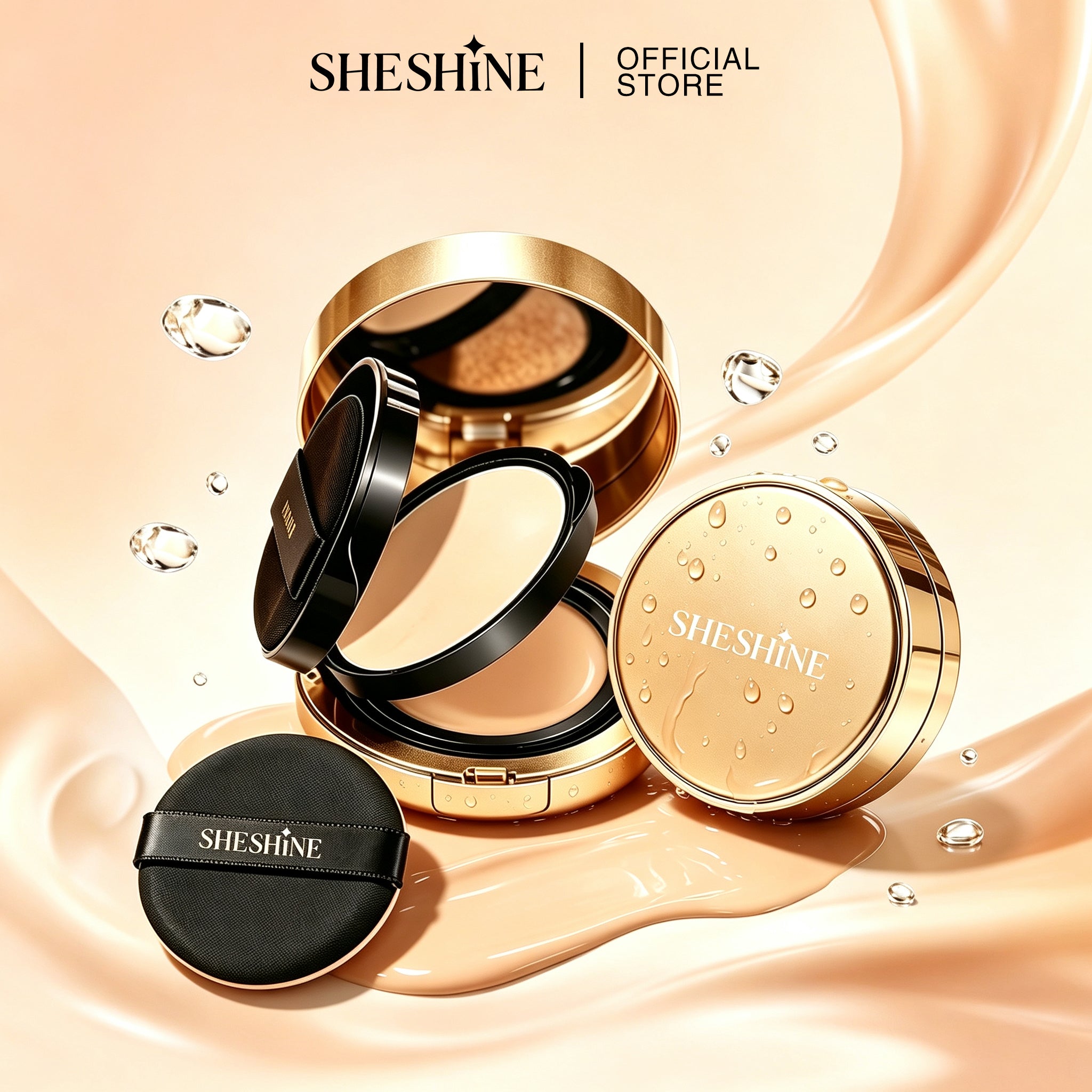 SHESHINE Cushion BB + Compact Powder 2‑in‑1