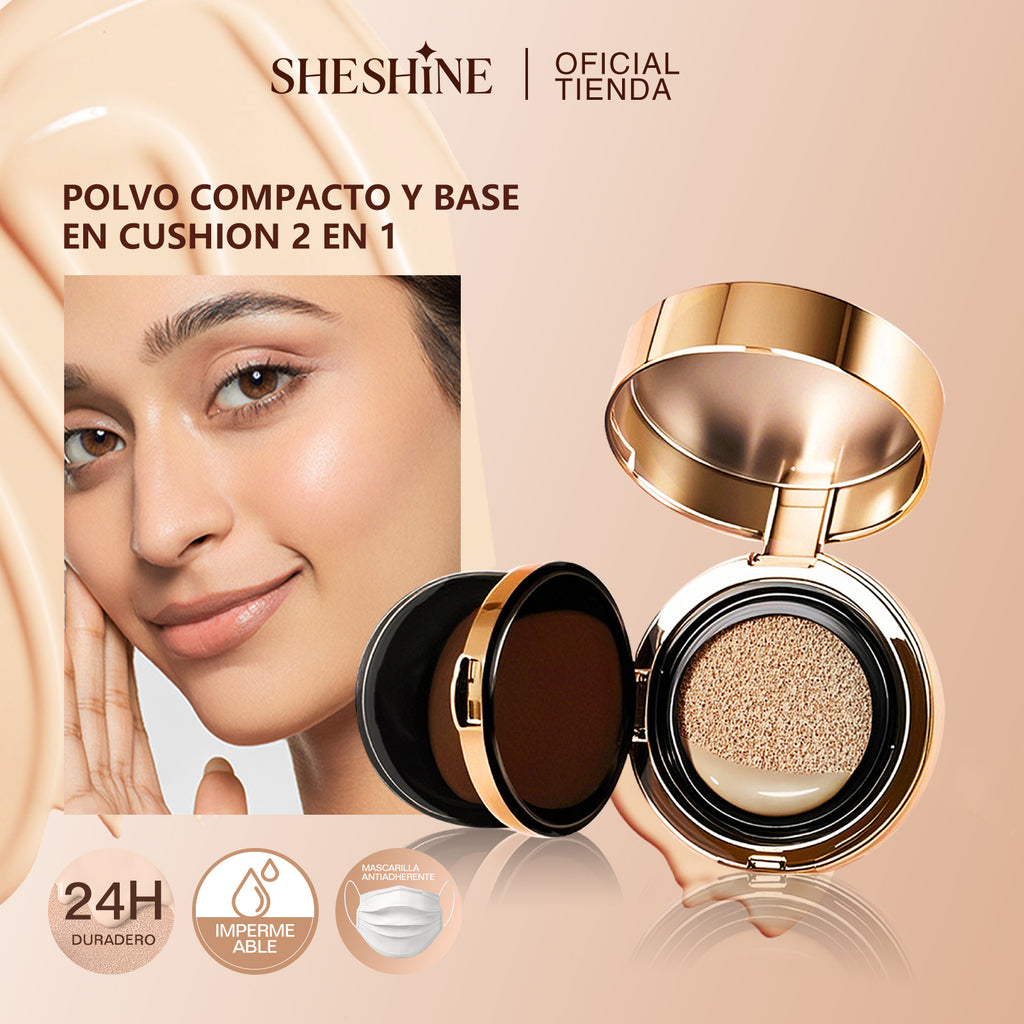 SHESHINE NOVOHOJO 2 en 1 Base Cushion | SPF35+ | Control de Grasa y Brillo | Resistente al Agua y Sudor
