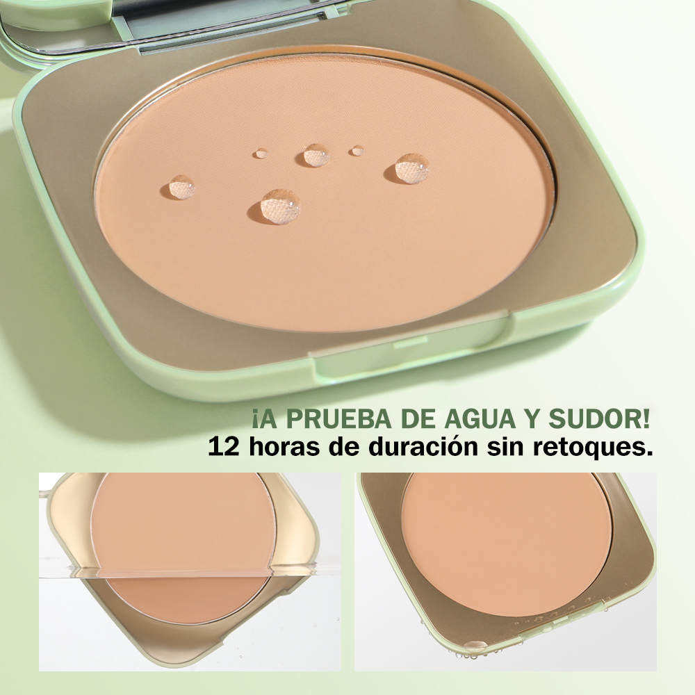 SHESHINE Polva Compacta Pudaier Silk Sun | Alta Cobertura, Control de Grasa 12H, Impermeable, 8 Tonos